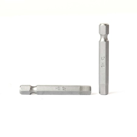 Superior Steel Single End Hexagonal Screwdriver Bits - 2 Inch Long - 6mm Hex, PK 10 BH206-10PK